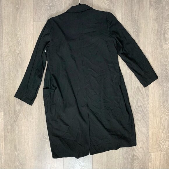 Aritzia Wilfred Free Long Blazer Trench Coat Jacket Lightweight Black Satin S - Picture 8 of 13